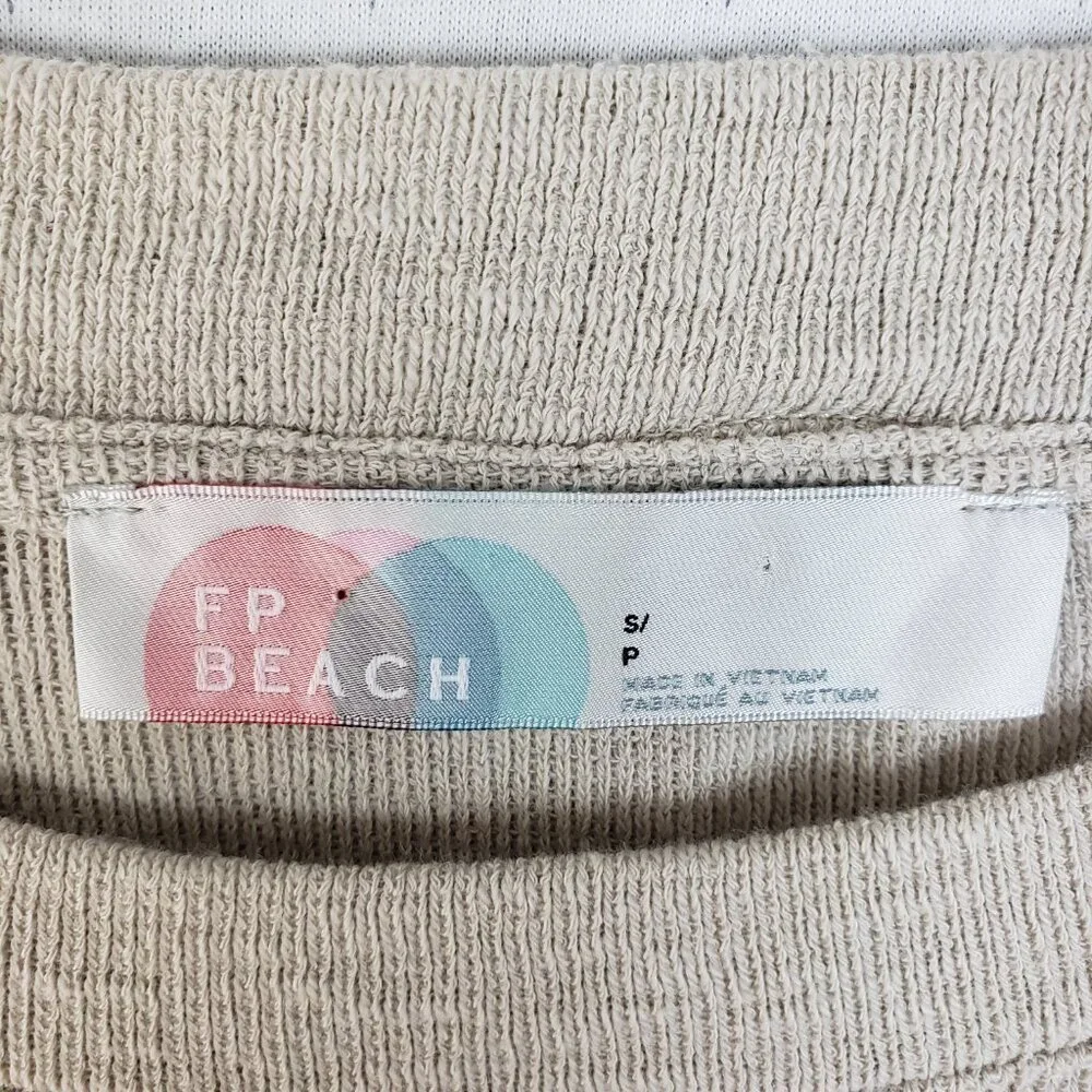 Free People FP Beach Sweater Tunic Cotton Knit Boho Minimalist size S Oversized
